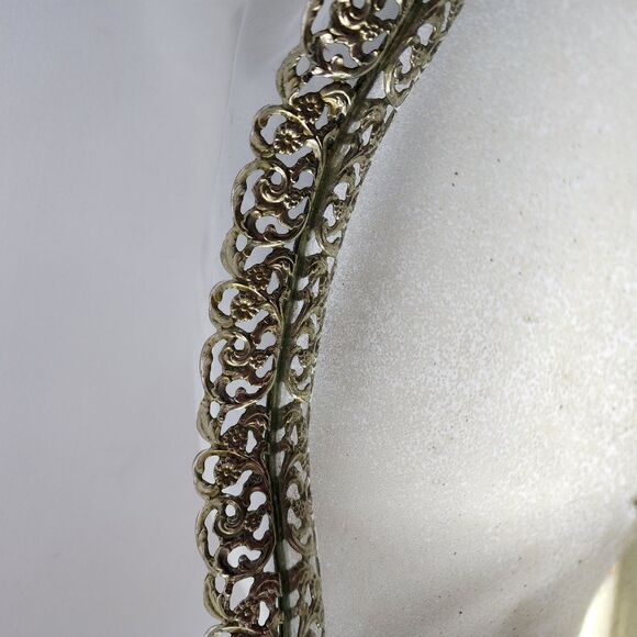 Vintage Ornate Metal Art Deco Vanity Mirrored Tray - Picture 7 of 12